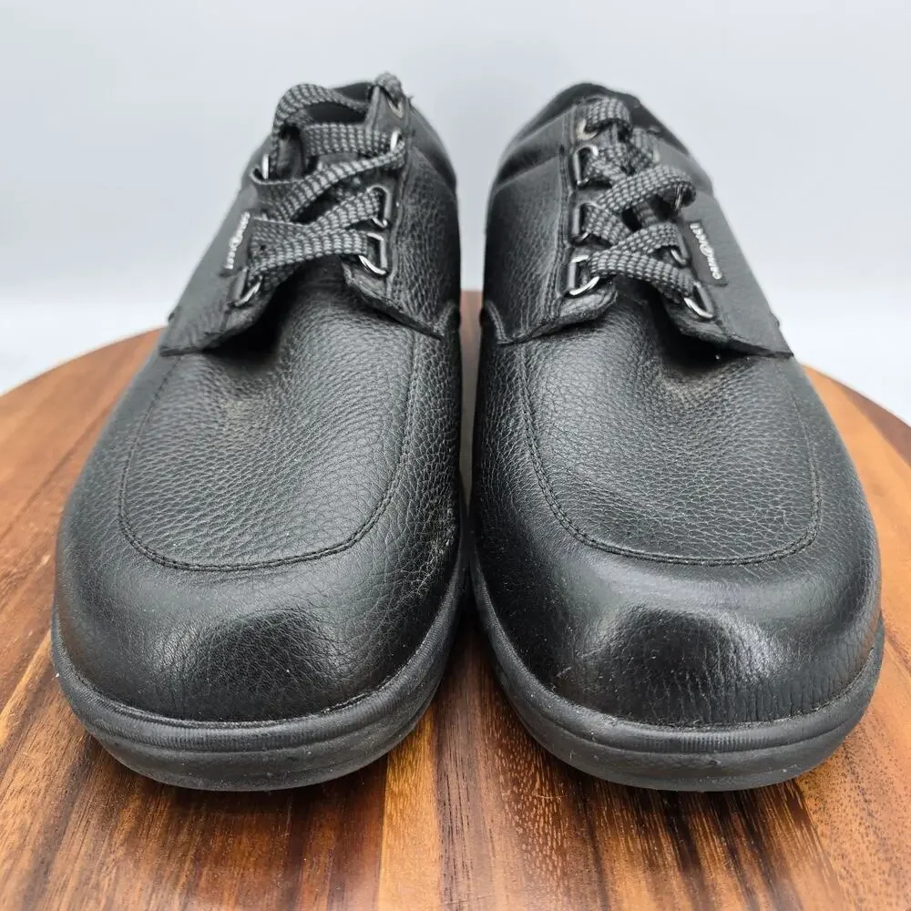 Orthofeet Shoes Mens 11 2E Wide Black Leather Comfort Orthopedic Walking Sneaker